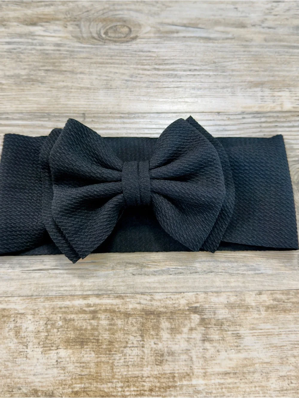 Big Bow Headband Baby Girl 9-12M Black Bullet Fabric